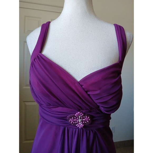 Windsor Beaded Waist Party Cocktails Dress Purple Medium Cocktails Embellished - Picture 5 of 15